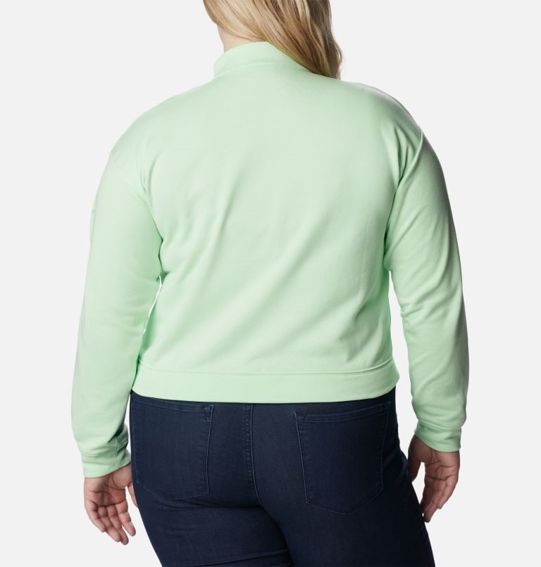 Hanorace Columbia Trek French Terry Half Zip Dama Verde Menta | Plus Size VQSAQZM07